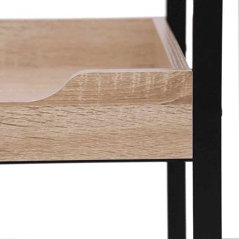 White Oak 2-Tier Kitchen Cart on Wheels