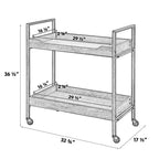 White Oak 2-Tier Kitchen Cart on Wheels