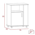 Black Single-Door Microwave Cabinet with 3 Side Shelves