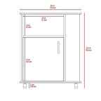 Black Single-Door Microwave Cabinet with 3 Side Shelves