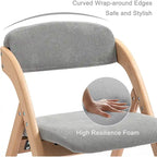 Wooden Stackable Dining Folding Chairs with Padded Seats(Set of 4)