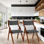 Upholstered Folding Dining Chair with Wood Legs (Set Of 2)