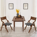 Upholstered Folding Dining Chair with Wood Legs (Set Of 2)