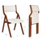 Upholstered Folding Dining Chair with Wood Legs (Set Of 2)