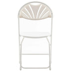 BTEXPERT White Plastic Folding Chair Steel Frame Commercial High Capacity Event Chair Lightweight Wedding Party Set of 2