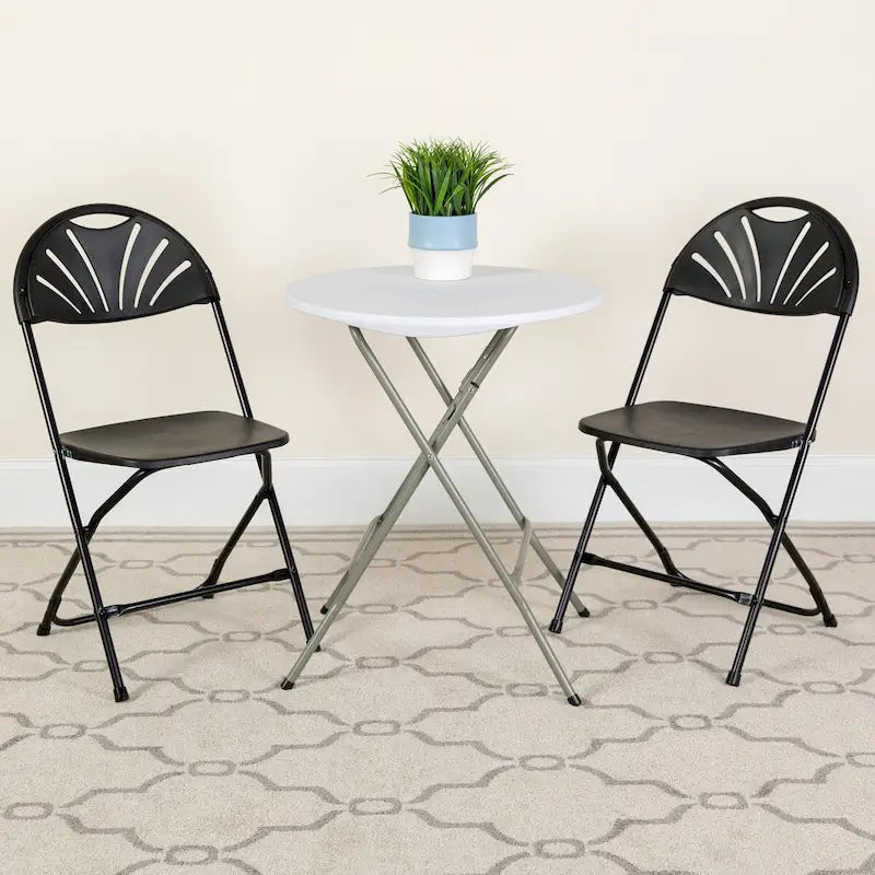 650 lb. Capacity Plastic Fan Back Folding Chair
