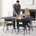 SUGIFT 6 ft Plastic Folding Table Portable Fold-in-Half Table