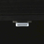 White/Black Rolling Kitchen Island with Drop Leaf, Tilt-Out Trash Cabinet & Power Outlet, Seats 2