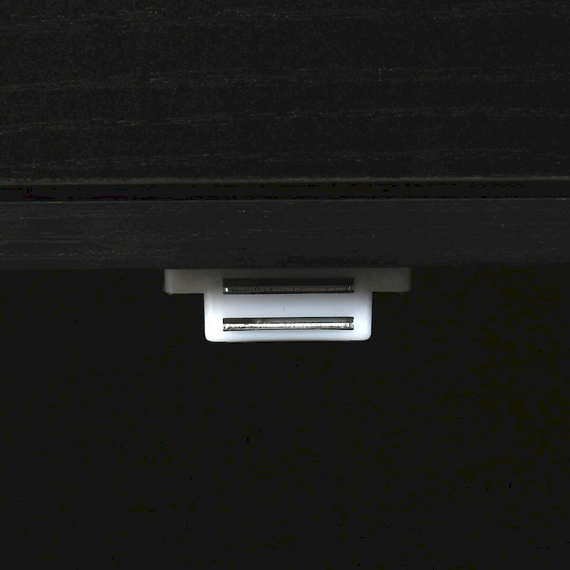 White/Black Rolling Kitchen Island with Drop Leaf, Tilt-Out Trash Cabinet & Power Outlet, Seats 2