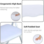 4 Folding Chairs with Cushion, with Non-Slip Feet Pads