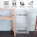 4 Folding Chairs with Cushion, with Non-Slip Feet Pads