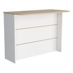 White Light Pine Kitchen Island with Seating, Wood Top
