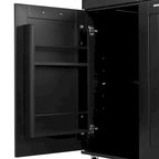 Black/White Rolling Kitchen Island Cart with Drop Leaf, 3-Tier Pull-Out Organizer & Towel Rack, 1-Person Assembly