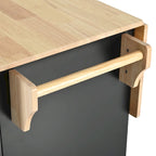 Black/White Rolling Kitchen Island Cart with Drop Leaf, 3-Tier Pull-Out Organizer & Towel Rack, 1-Person Assembly