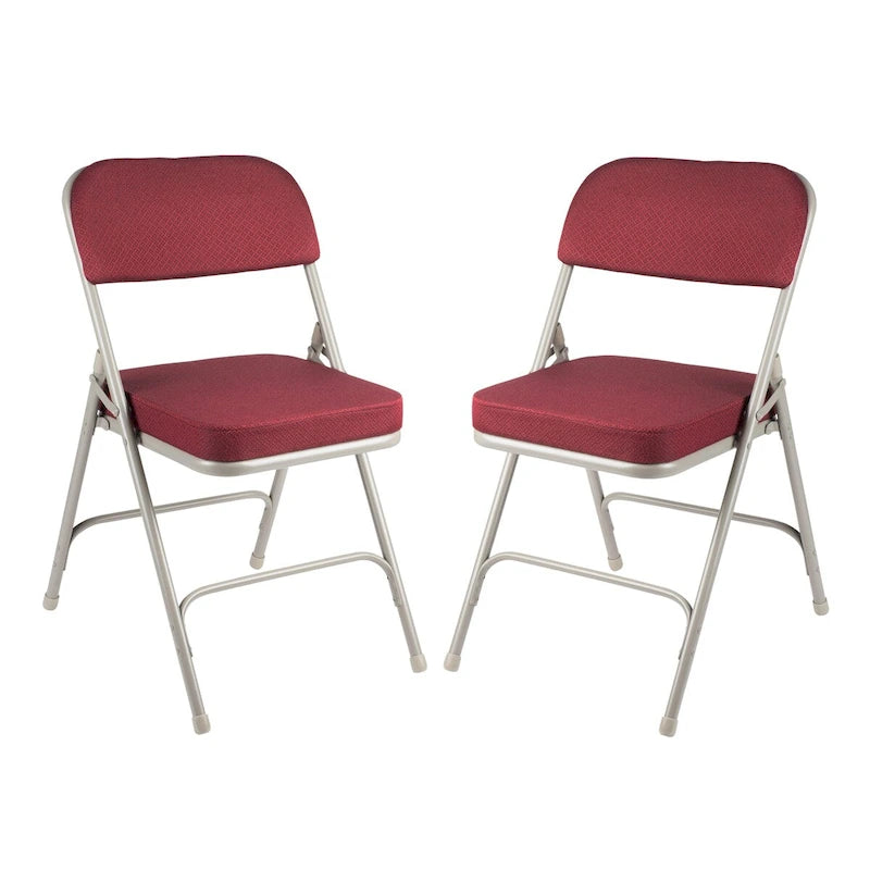 Hampden Furnishings Bernadine Collection Deluxe Fabric Padded Folding Chair, Pack of 2