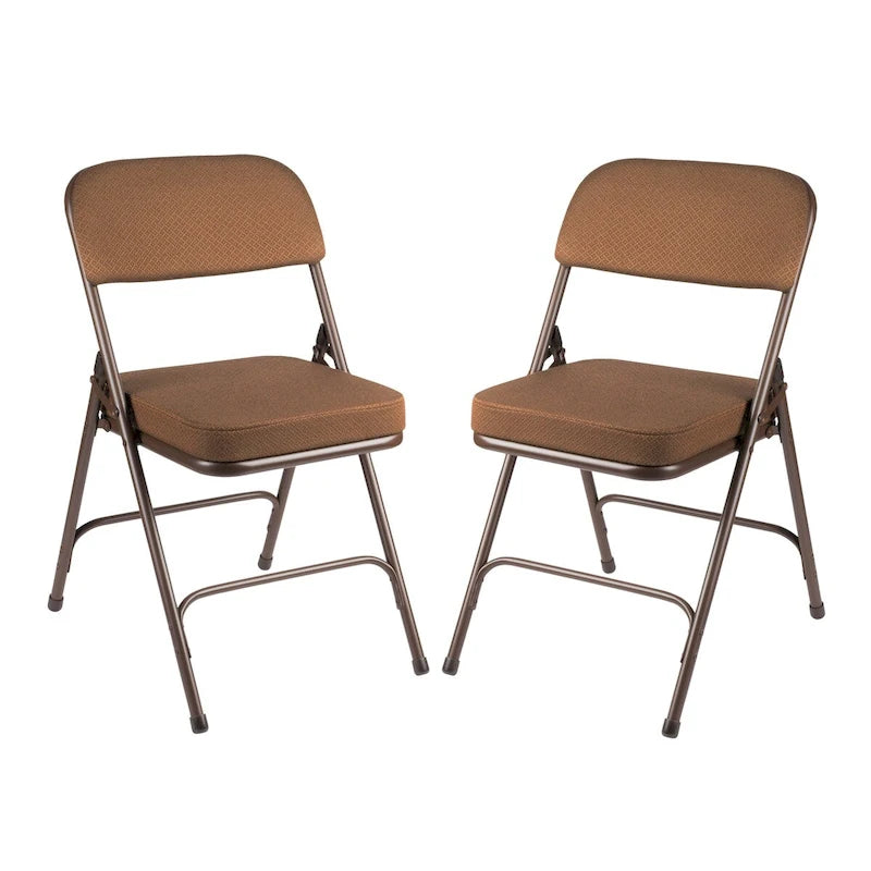 Hampden Furnishings Bernadine Collection Deluxe Fabric Padded Folding Chair, Pack of 2