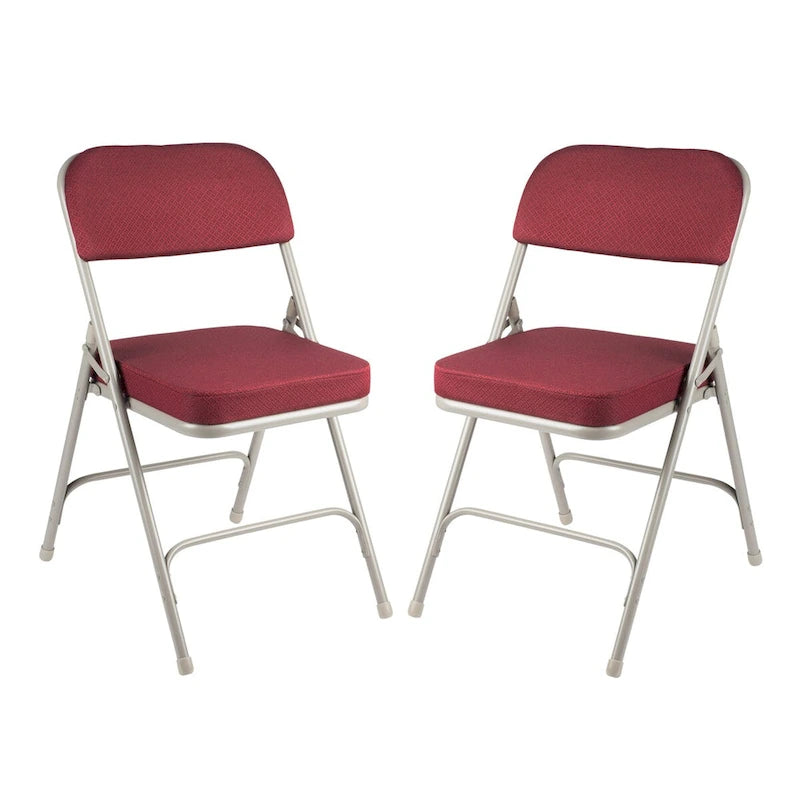 Hampden Furnishings Bernadine Collection Deluxe Fabric Padded Folding Chair, Pack of 2