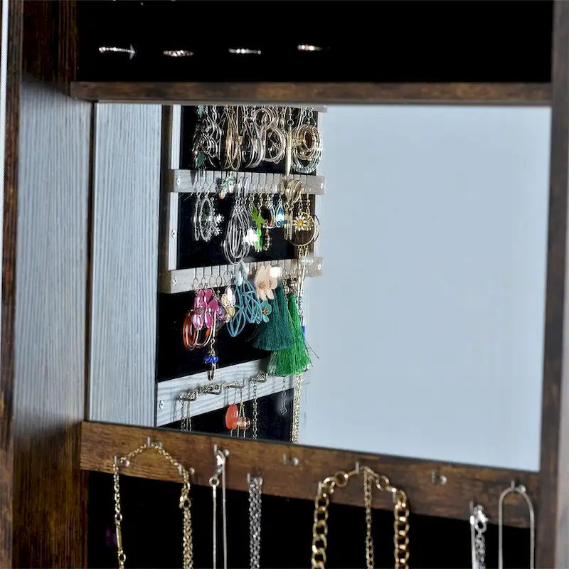 Full Length Mirror 360 Swivel Jewelry Cabinet
