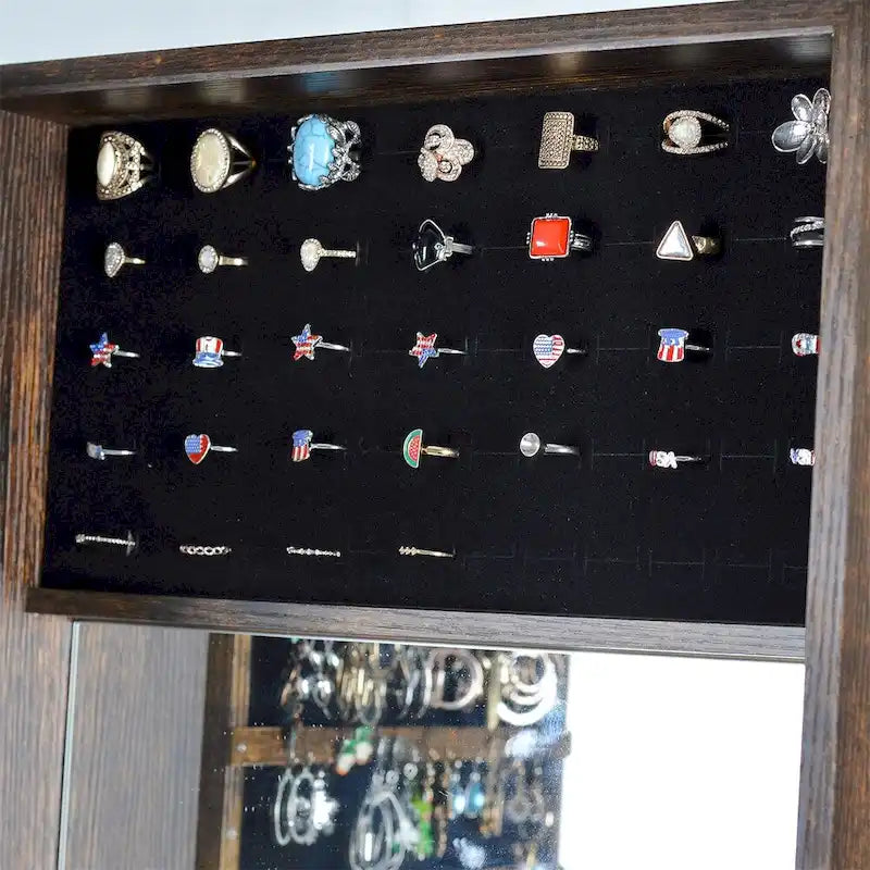 Full Length Mirror 360 Swivel Jewelry Cabinet